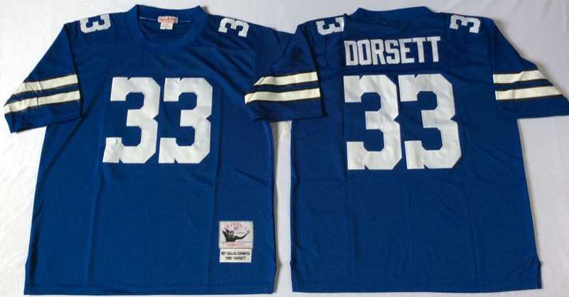 Cowboys 33 Tony Dorsett Blue M&N Throwback Jersey->nfl m&n throwback->NFL Jersey